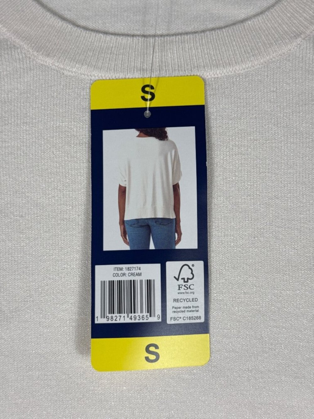 Splendid Women S Boxy Short Sleeve Sweater Top Cream S - Picture 3 of 7
